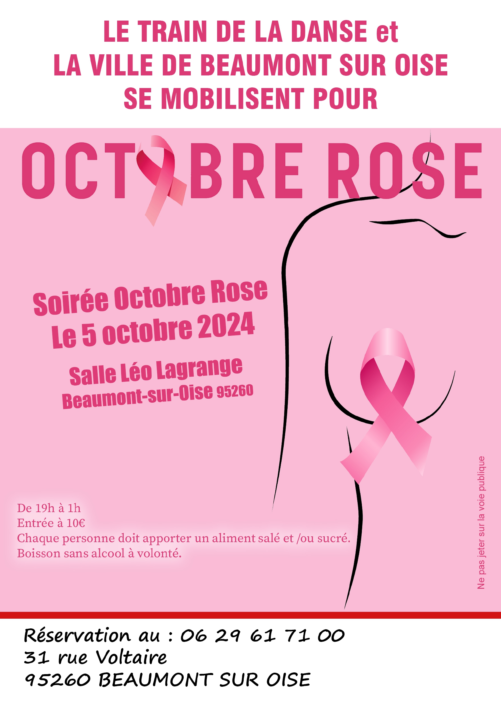 5 Octobre à Beaumont S/Oise, Soirée dansante Octobre Rose au Profit du Cancer du Sein